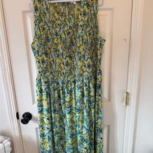 Terra & Sky Vibrant Floral Maxi Dress - Blue and Yellow